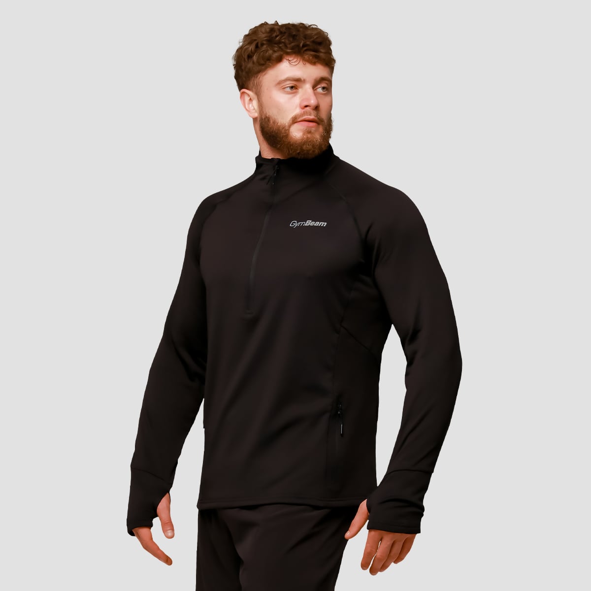 Majica za trčanje Pulse 1/2 Zip Black - GymBeam