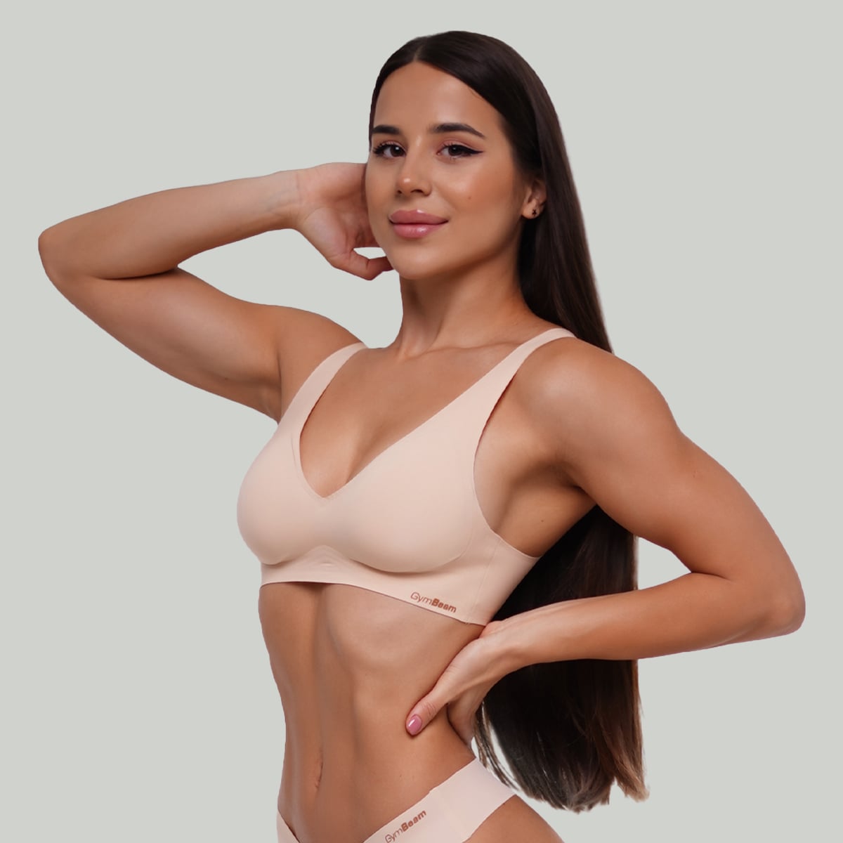 Seamless grudnjak Beige - GymBeam