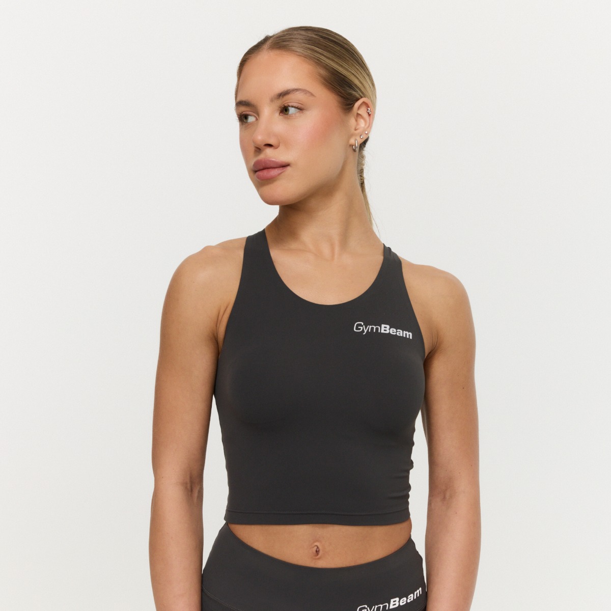 Ženski sportski top BEAT Charcoal - GymBeam