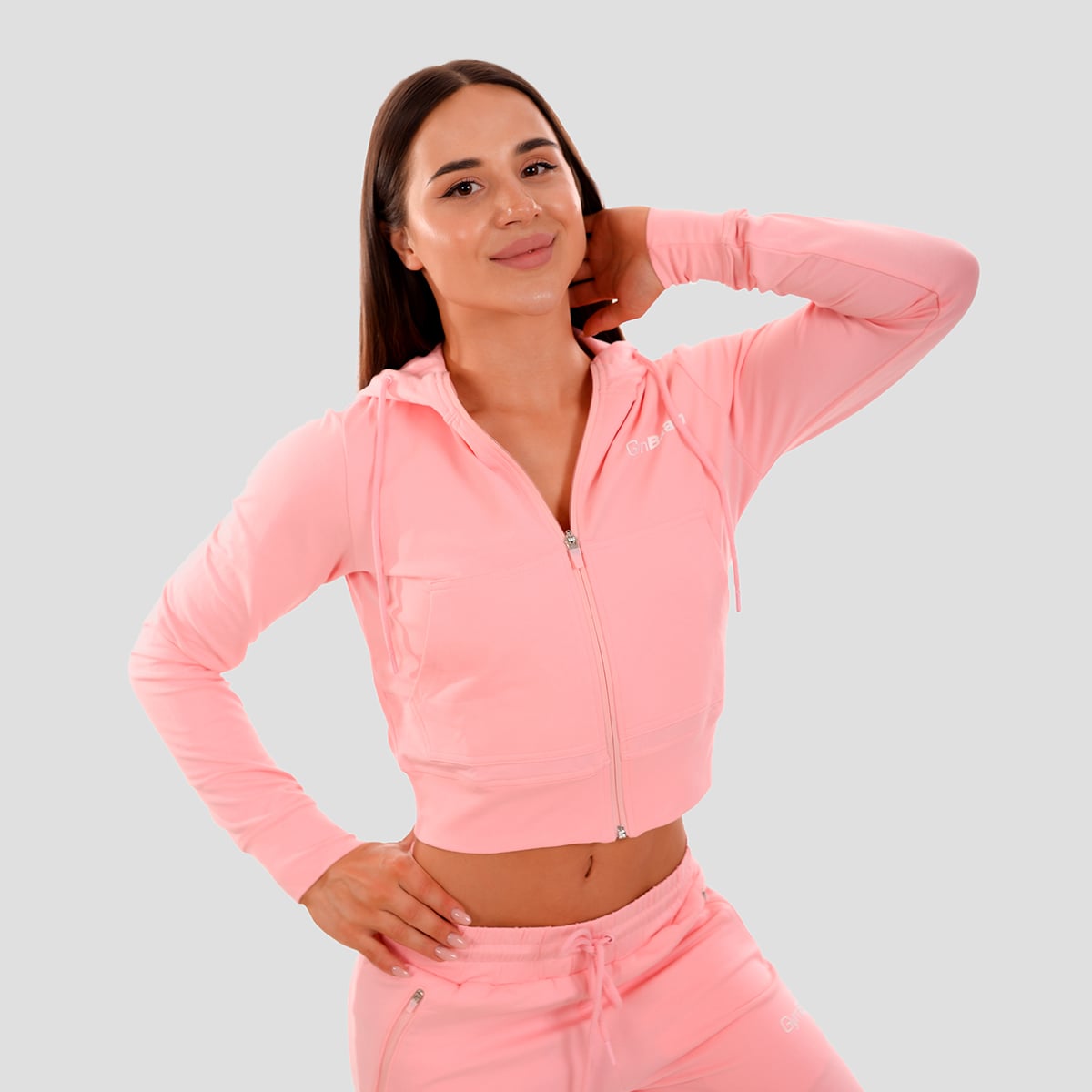 Ženski duks TRN Zip-Up Pink - GymBeam