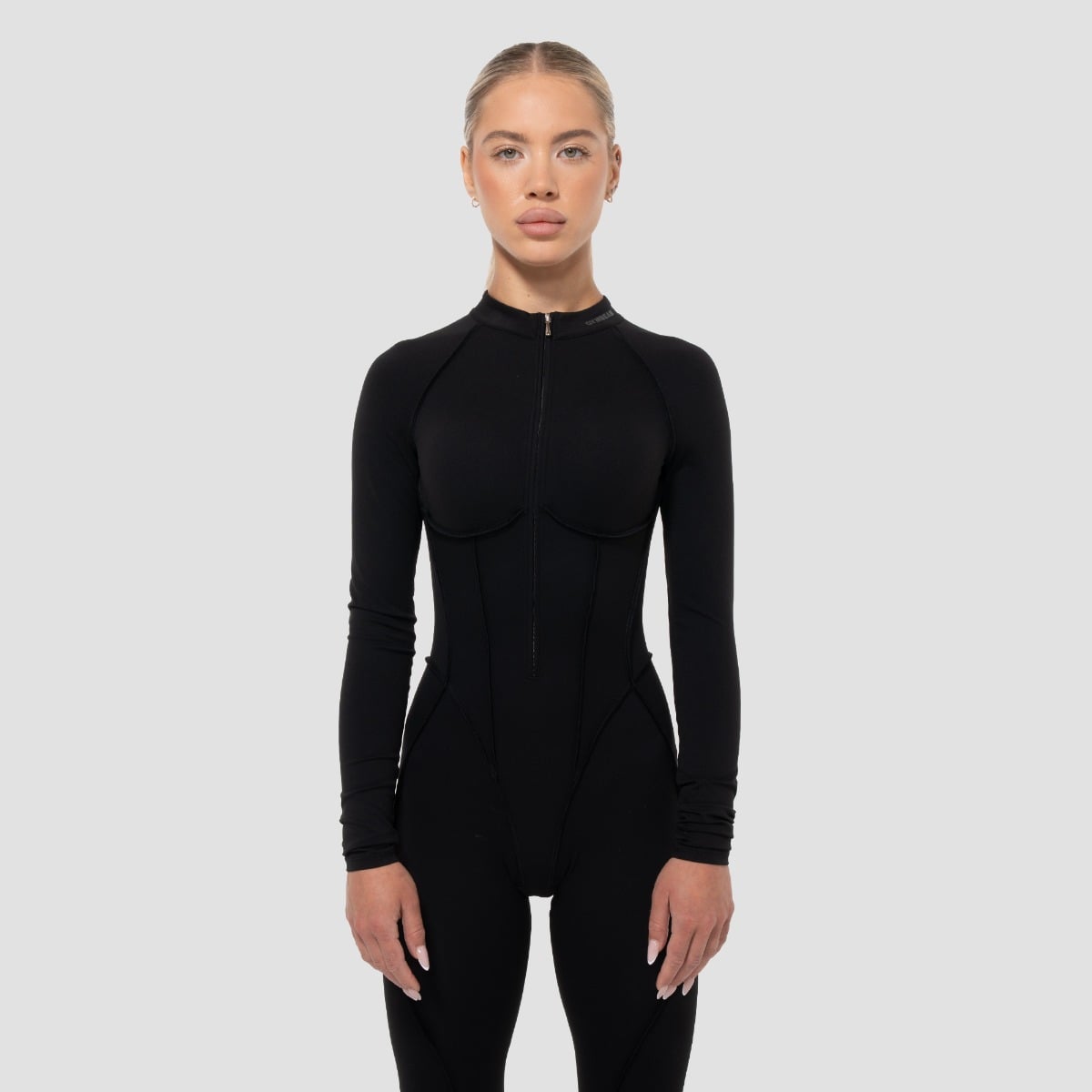 Women‘s Cosmo Zip-Up Jumpsuit Black- GymBeam