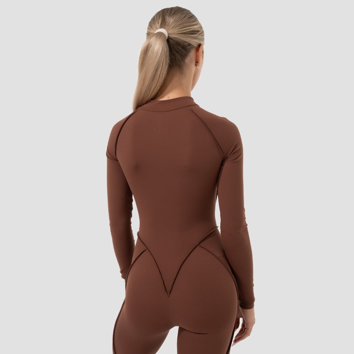 Women‘s Cosmo Zip-Up Jumpsuit Brown- GymBeam