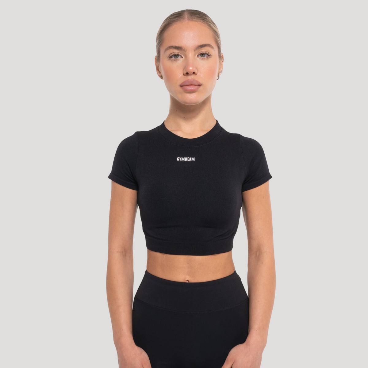 Women‘s Flow Crop Top Black - GymBeam