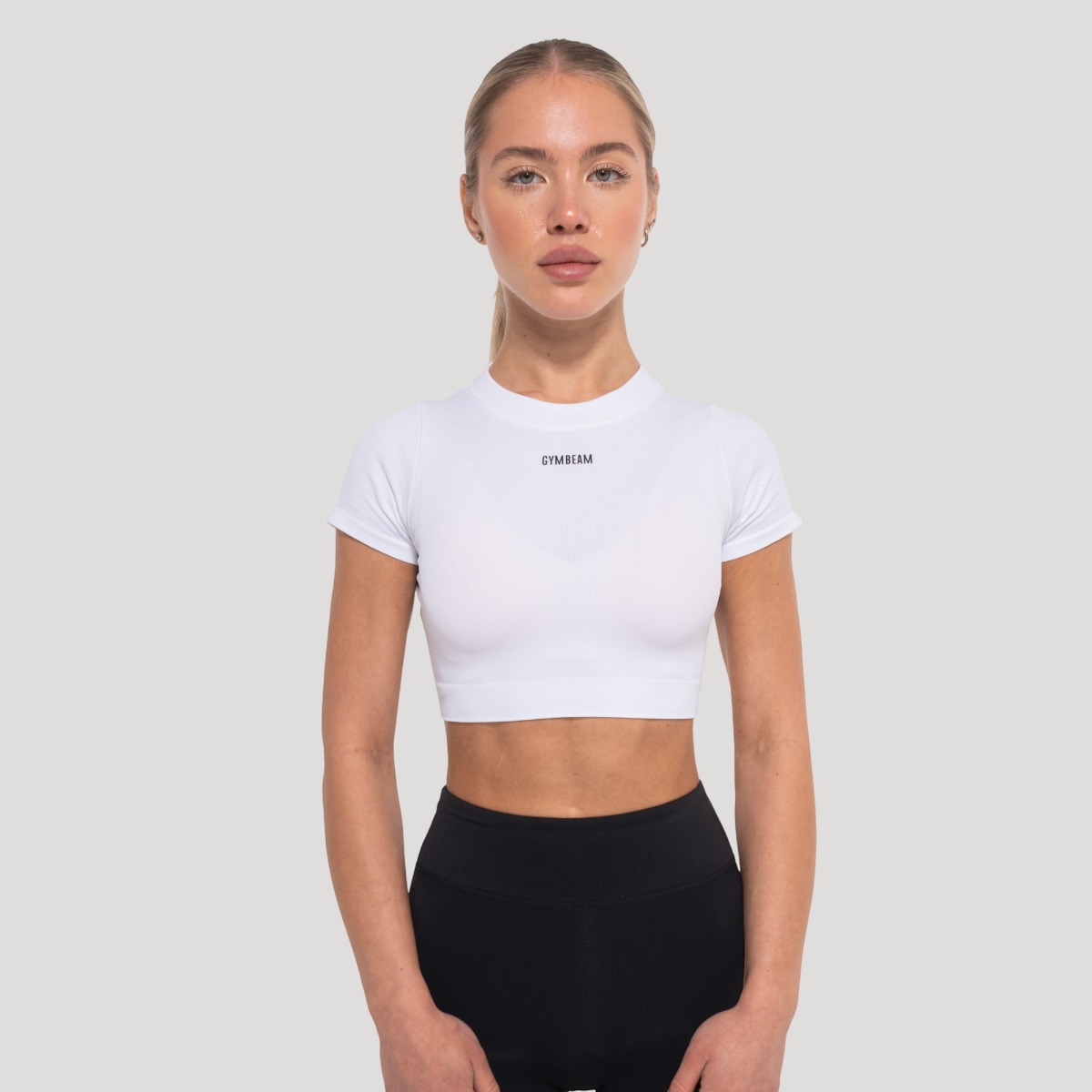 Women‘s Flow Crop Top White - GymBeam