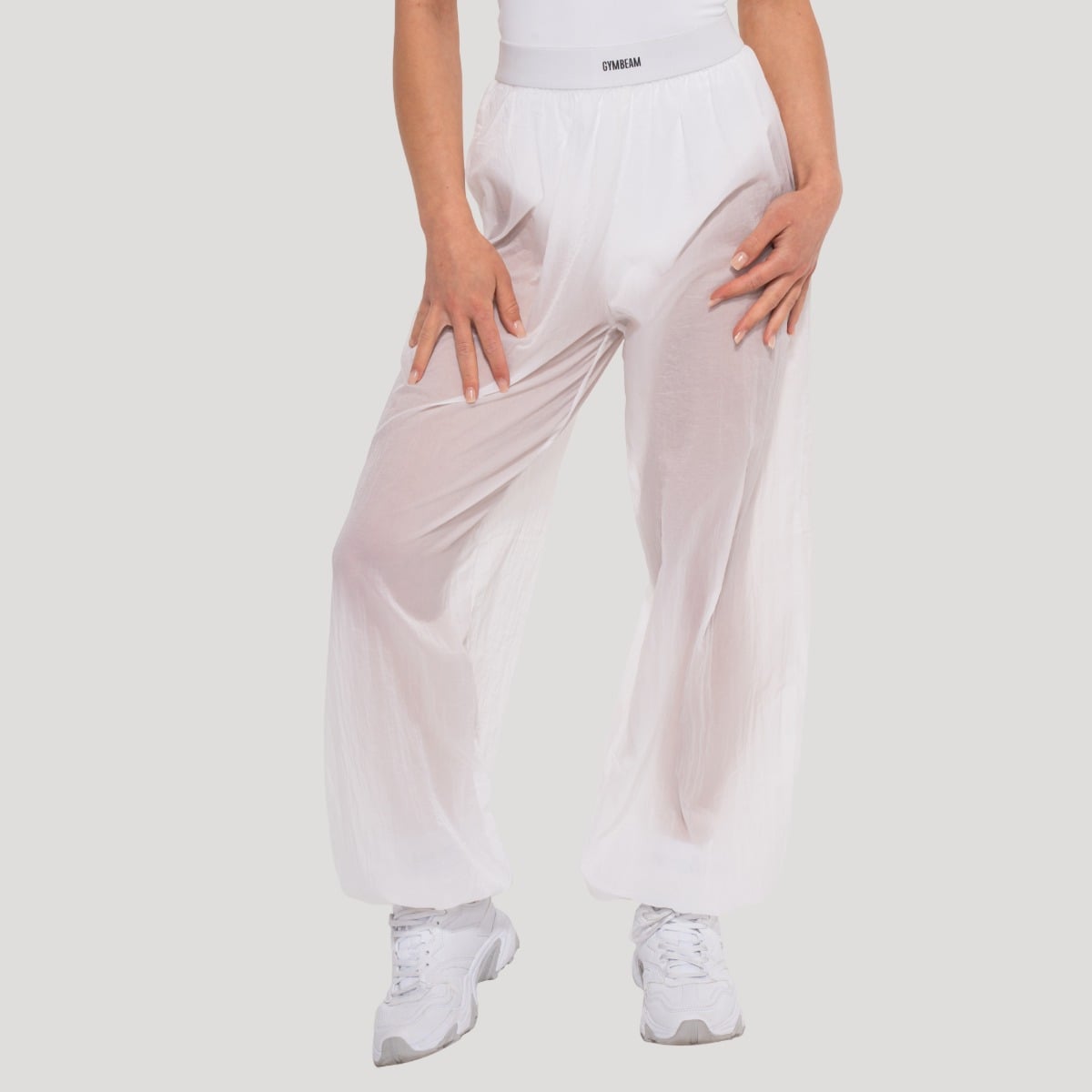 Women‘s Flow Pants White - GymBeam