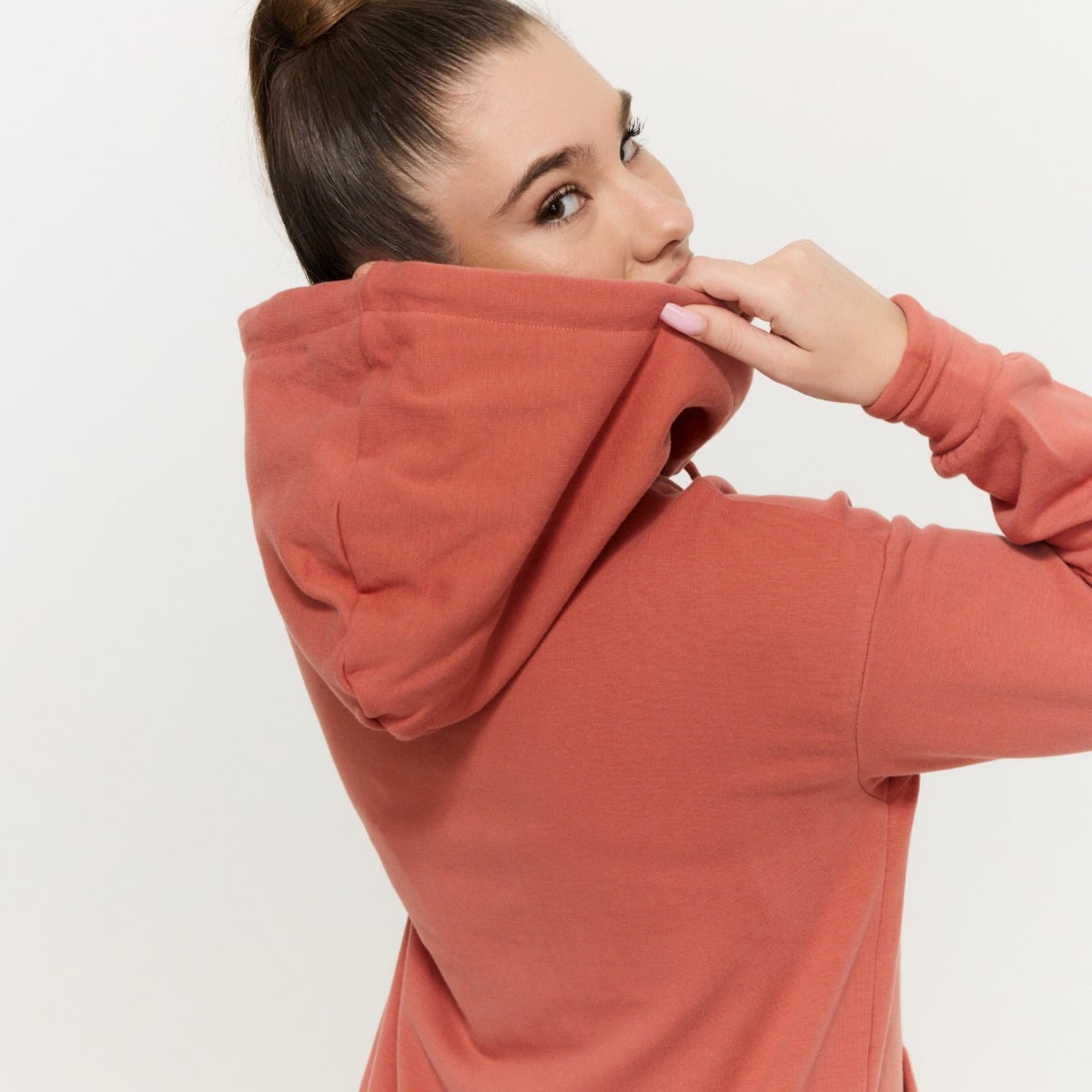 Ženska dukserica Limitless Longline Cinnamon - GymBeam