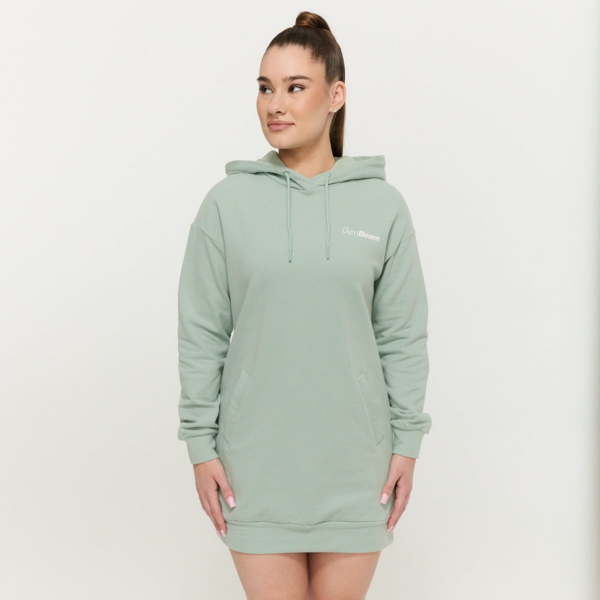 Ženska dukserica Limitless Longline Eucalypt - GymBeam