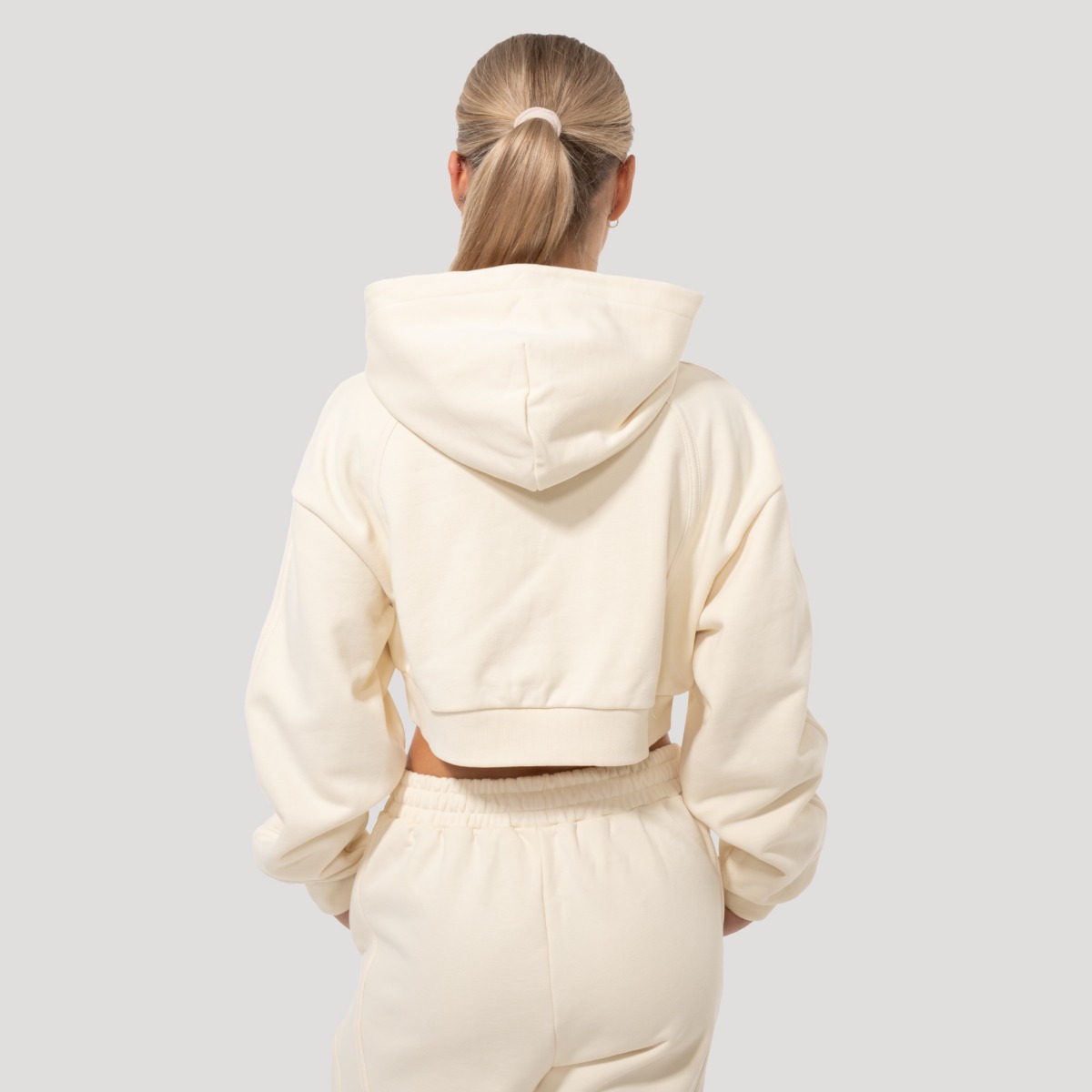 Women‘s Mochi Cropped Hoodie Cream - GymBeam