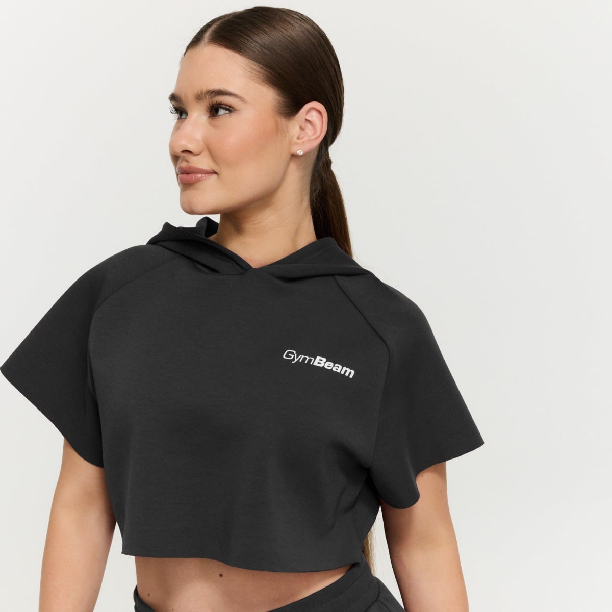 Ženski duks Relay Cropped Black - GymBeam