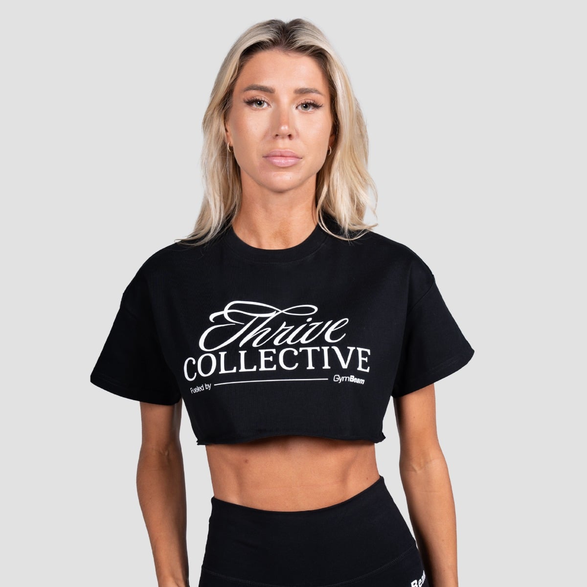 Women‘s Thrive Cropped T-shirt Black - GymBeam