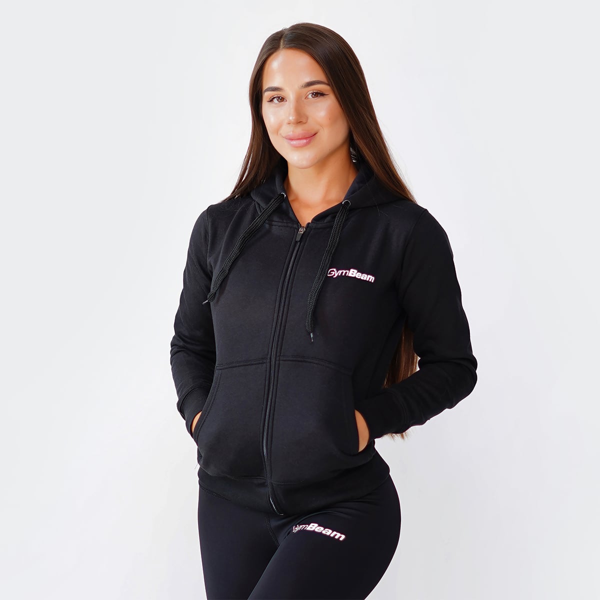 Ženska dukserica Zipper Hoodie Black - GymBeam
