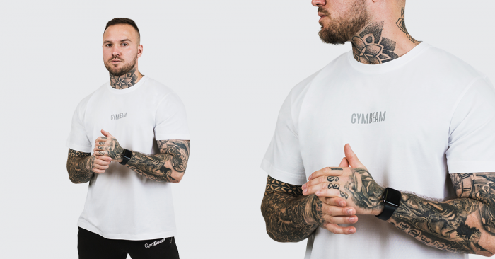 Majica kratkih rukava FIT White - GymBeam
