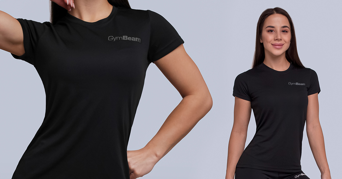 Женска мајица TRN Black - GymBeam