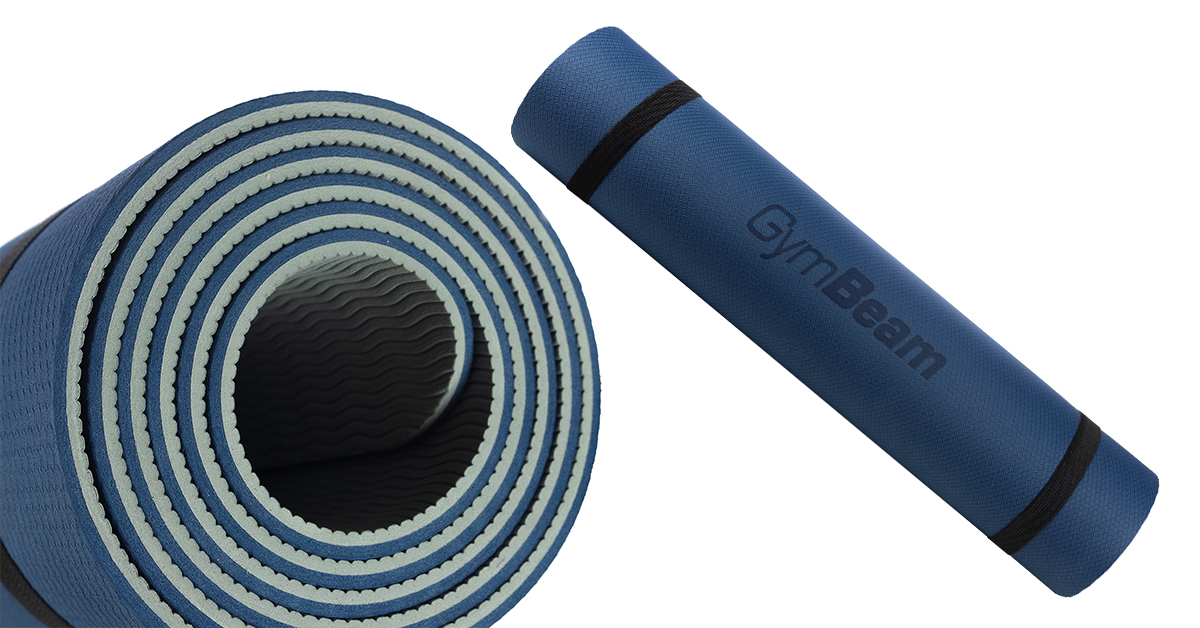 Dual Yoga Mat Grey/Blue - GymBeam